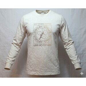 Stanley Stella Organic Cotton Long Sleeve T-Shirt Graphic Cream Beige Large L